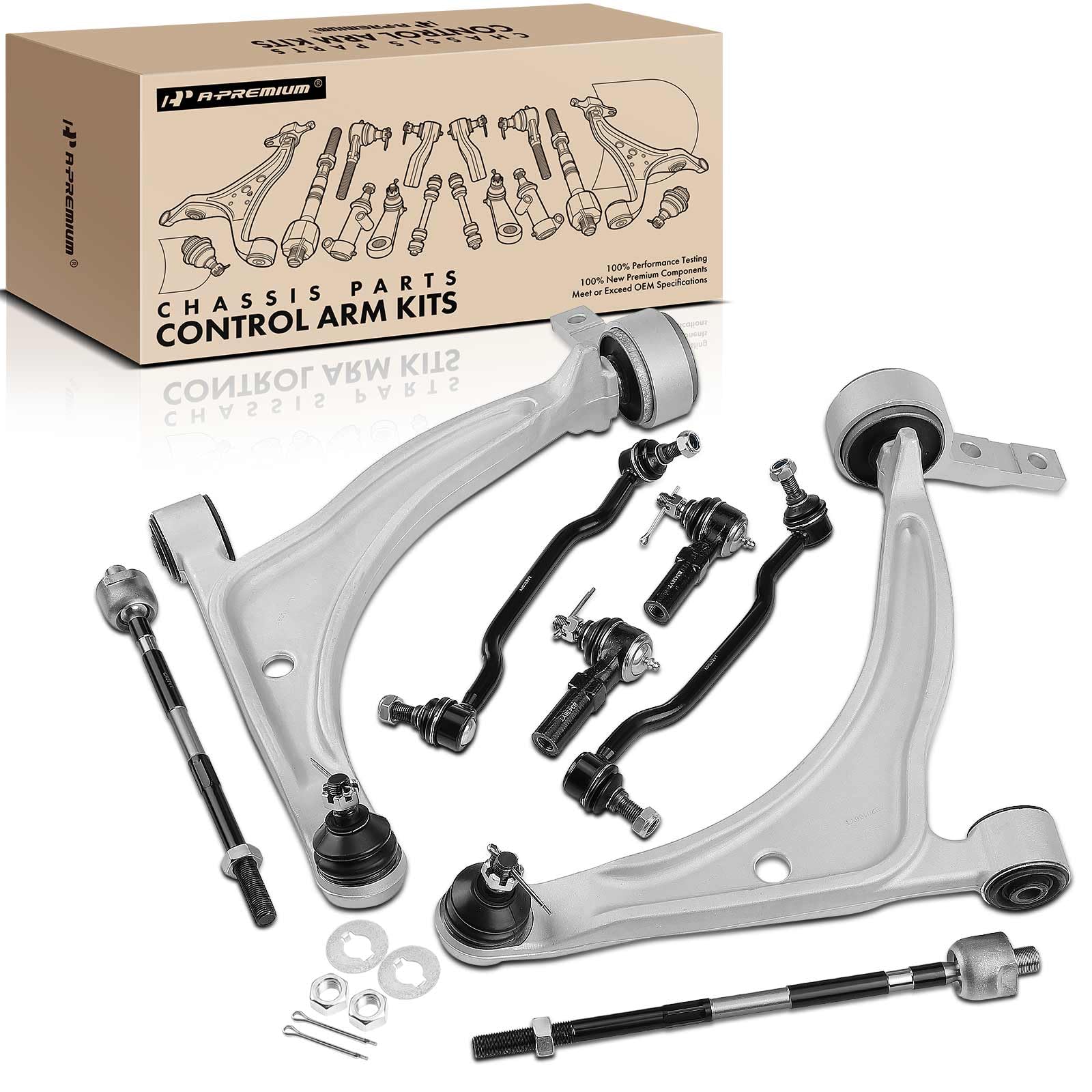 A-Premium Set of 8, Front Lower Control Arm, Sway Bar Link